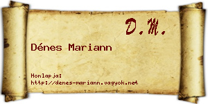 Dénes Mariann névjegykártya
