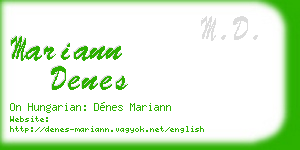 mariann denes business card